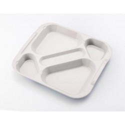 BANDEJA 5 COMPARTIMENTOS PC 370x334x43,2mm BLANCA