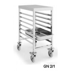 CARRO BAJO BANDEJERO INOX GN 2/1-7 GUIAS SOLDADO/MONTADO