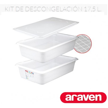 KIT DESCONGELACION GN 1/1 CUBETA C/ TAPA+CUBETA PERFORADA