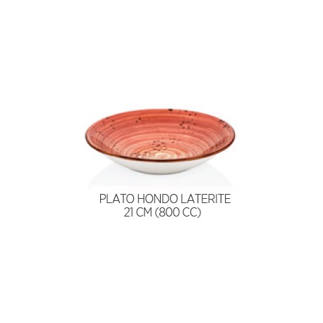 PLATO HONDO LATERITE 21 CM BY BONE 800 CC