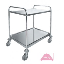 CARRO SERVICIO 2 BANDEJAS INOX 82x64,5x94,5cm