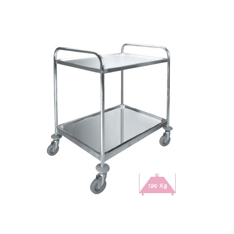 CARRO SERVICIO 2 BANDEJAS INOX 82x64,5x94,5cm