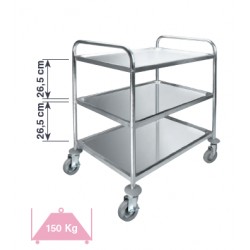 CARRO SERVICIO 3 BANDEJAS INOX 82x64,5x94,5cm