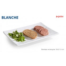 BANDEJA RECTANGULAR BLANCHE 30X21,5X4CM MELAMINA BLANCA