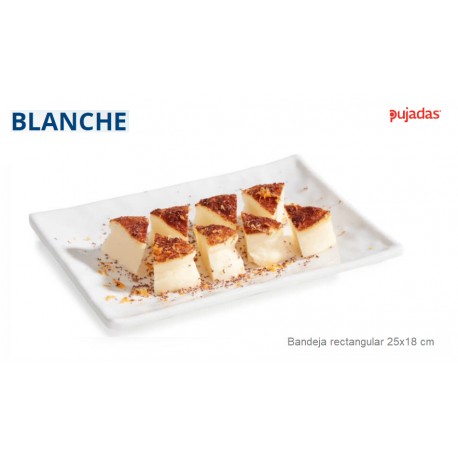 BANDEJA RECTANGULAR BLANCHE 25X18X3,5CM MELAMINA BLANCA