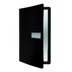 PORTAMENUS A5 RAW NEGRO - PIEL ECOLOGICA