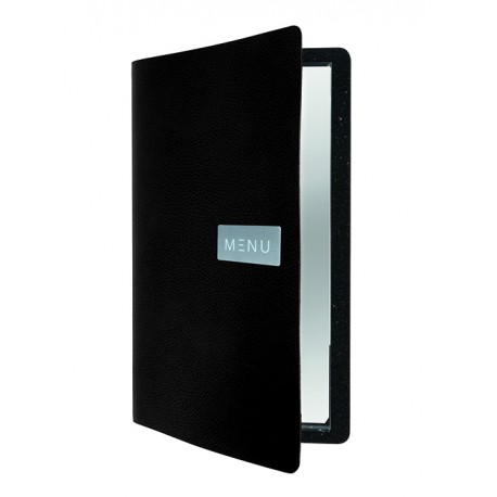 PORTAMENUS A5 RAW NEGRO - PIEL ECOLOGICA