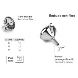 EMBUDO INOX CON FILTRO LACOR