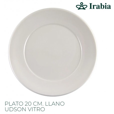 PLATO POSTRE VITRIFICADO PORCELANA UDSON 20 CM