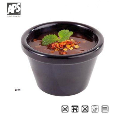 CUENCO RAMEKIN LISO NEGRO MELAMINA Ø 60 x 40 mm. 50 ml