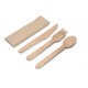 SET TENEDOR-CUCHILLO-CUCHARA MADERA + SERVILLETA (100ud)