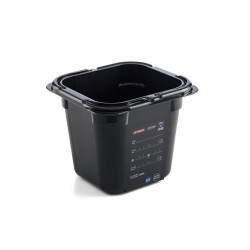 CUBETA GN 1/9 ABS NEGRA SIN BPA