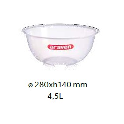 BOL PP ø 280xh140 mm 4,5L TRANSPARENTE