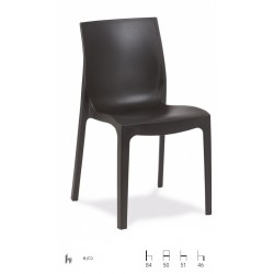 SILLA MONOBLOC POLIPROPILENO Y FIBRA DE VIDRIO. M1110. NEGRO.