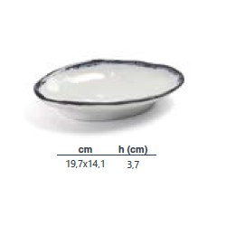 FUENTE OVAL 19,7X14,1X3,7 CM SEA MELAMINA