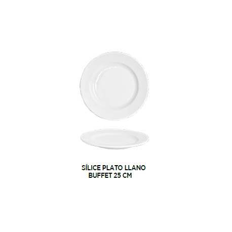 PLATO LLANO BUFFET 25 CM SILICE