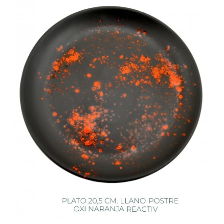 PLATO POSTRE 20,5 CM  OXI NARANJA REACTIV
