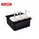 SET 3 DISPENSADORES DE SALSAS GN1/9 CON SOPORTE NEGRO