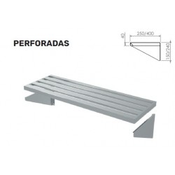 ESTANTE INOX MURAL PERFORADA ECO 800X250 MM