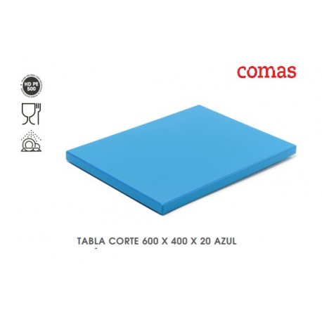 TABLA CORTE 600x400x20 mm AZUL HDPD500