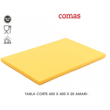 TABLA CORTE 600x400x20 mm AMARILLO HDPD500