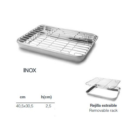 BANDEJA CON REJILLA ESSENTIAL 40,5X30,5X2,5 CM