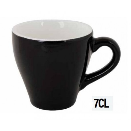 TAZA BARISTA NEGRA PORCELANA 7 CL Ø 8x 6,5 cm