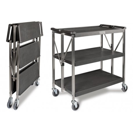 CARRO DE SERVICIO 3 BANDEJAS PLEGABLE 93X93X51 CM