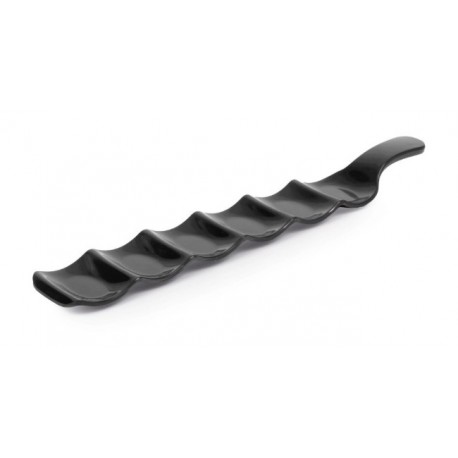 BANDEJA 6 COMPARTIMENTOS MELAMINA NEGRA 41X7 CM