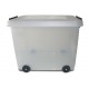 CUBETA CON TAPA Y RUEDAS 60L BLANCO