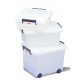 CUBETA CON TAPA Y RUEDAS 60L BLANCO