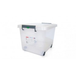 CUBETA CON TAPA Y RUEDAS 60L BLANCO