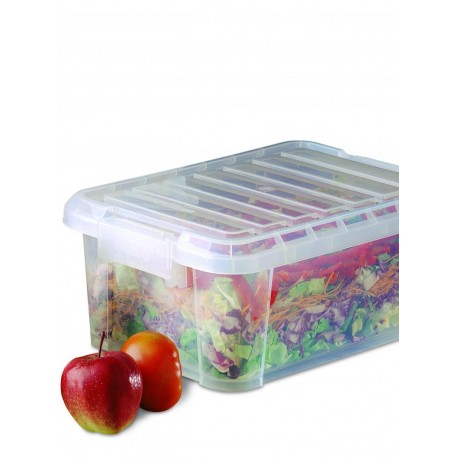 CUBETA CON TAPA 14 L - TRANSPARENTE