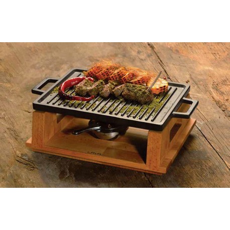 GRILL CON TABLA DE MADERA