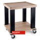 CARRO SERVICIO AUXILIAR ALUMINIO MADERA ROBLE 500x690x855mm  PJ