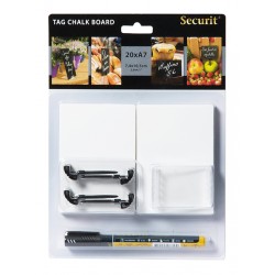 PACK 20 PIZARRAS BLANCAS A7 + 1 ROTULADOR TIZA NEGRO