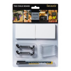 PACK 20 PIZARRAS BLANCAS A8 + 1 ROTULADOR TIZA NEGRO