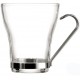 TAZA CRISTAL TE/CAFE CON ASA INOX (3 ud) SUPREME (25 cl)
