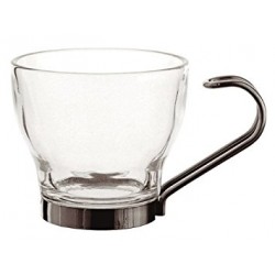 TAZA CRISTAL CAFE CON ASA INOX (3 ud) SUPREME