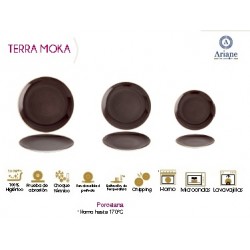 PLATO COUPE LLANO SERIE TERRA MOKA (6 UD.)