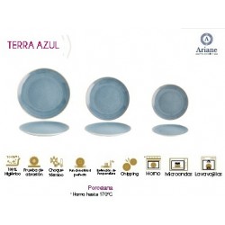 PLATO COUPE LLANO SERIE TERRA AZUL (6 UD.)