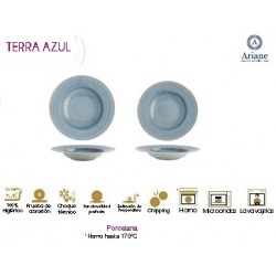PLATO HONDO SERIE TERRA AZUL (6 UD.)