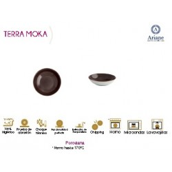 PLATO HONDO SIN ALA SERIE TERRA MOKA (6 UD.)