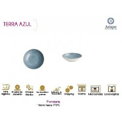 PLATO HONDO SIN ALA SERIE TERRA AZUL (6 UD.)