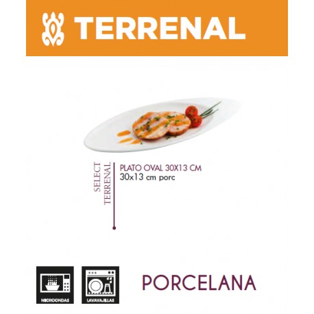 FUENTE OVALADA PORCELANA BLANCA SERIE SELECT TERRENAL