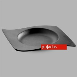 PLATO PARA BOL MELAMINA NEGRO 159x127mm H 23mm