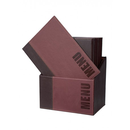 MENUBOX TRENDY - 20 PORTAMENÚS A4 BOURDEOS