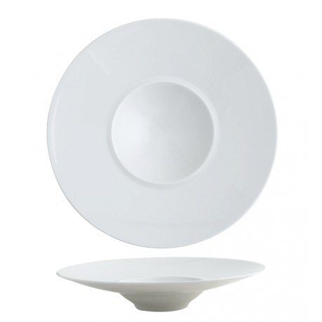 PLATO GOURMET PORCELANA BLANCA 28 CM