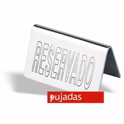 PLACA PARA MESA "RESERVADO" INOX