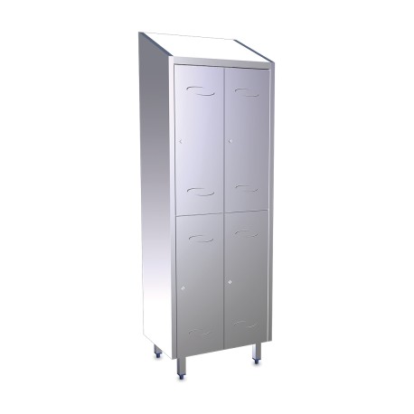 TAQUILLA MEDIANA DE ACERO INOX  4 PUERTAS